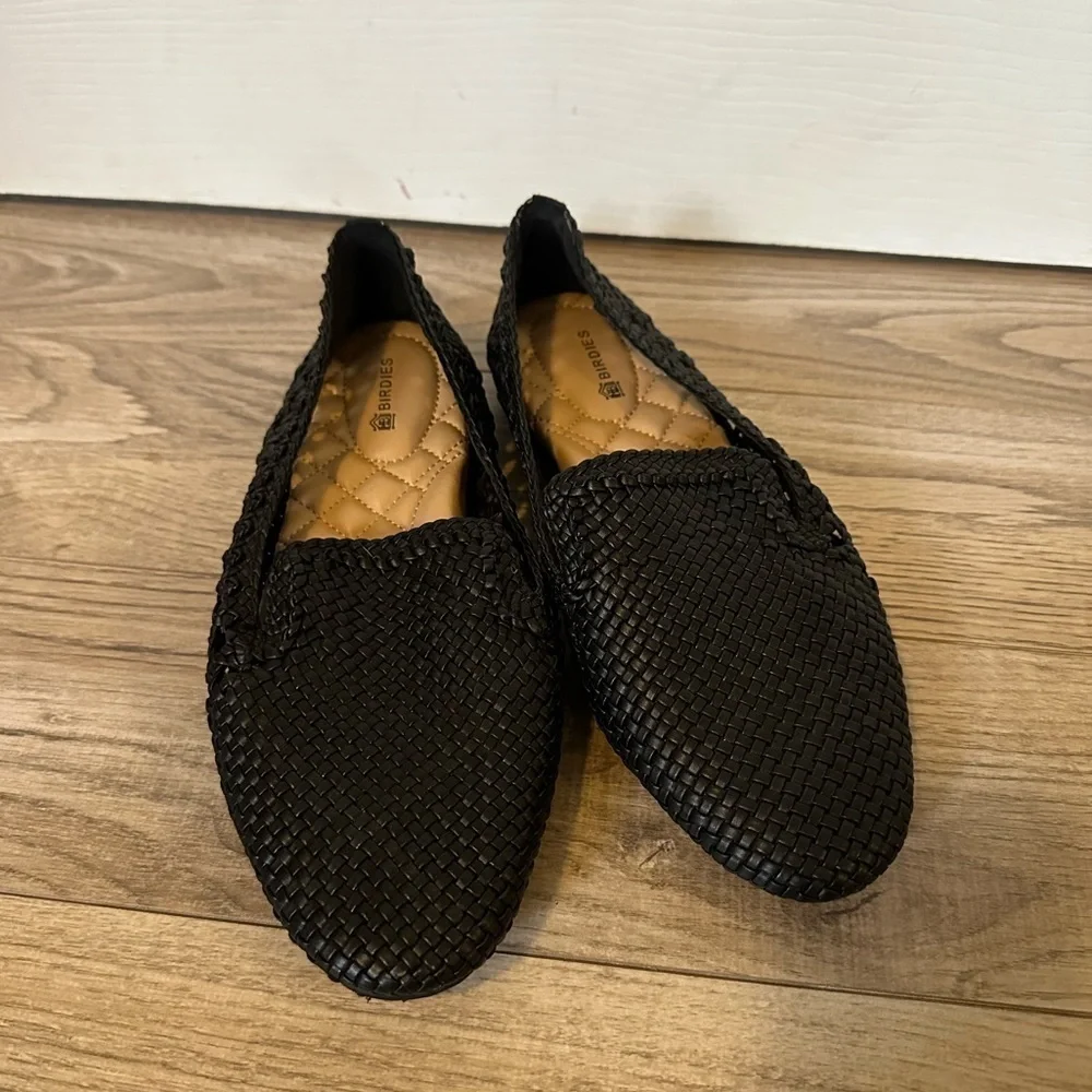 Birdies The Starling Black Mesh Woven Flats